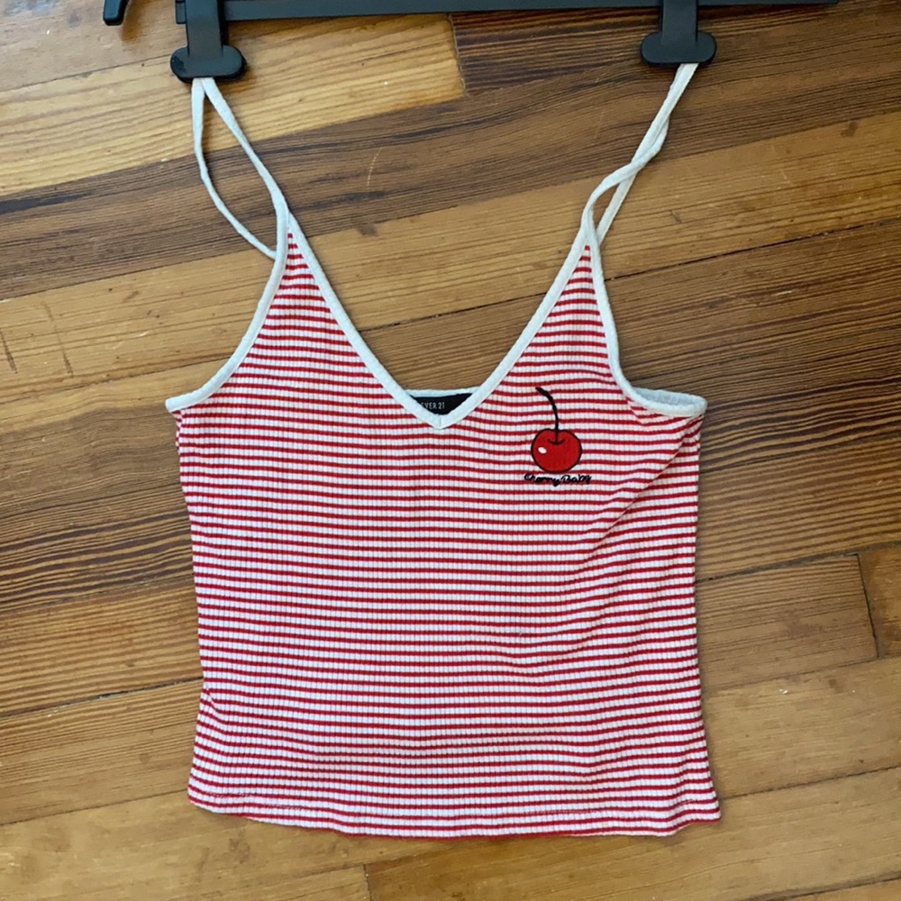 Cherry baby spaghetti strap crop top